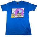 Bart Simpson T Shirt Facebook Like Cake Graphic Tee Blue Colour Funny Parody MED
