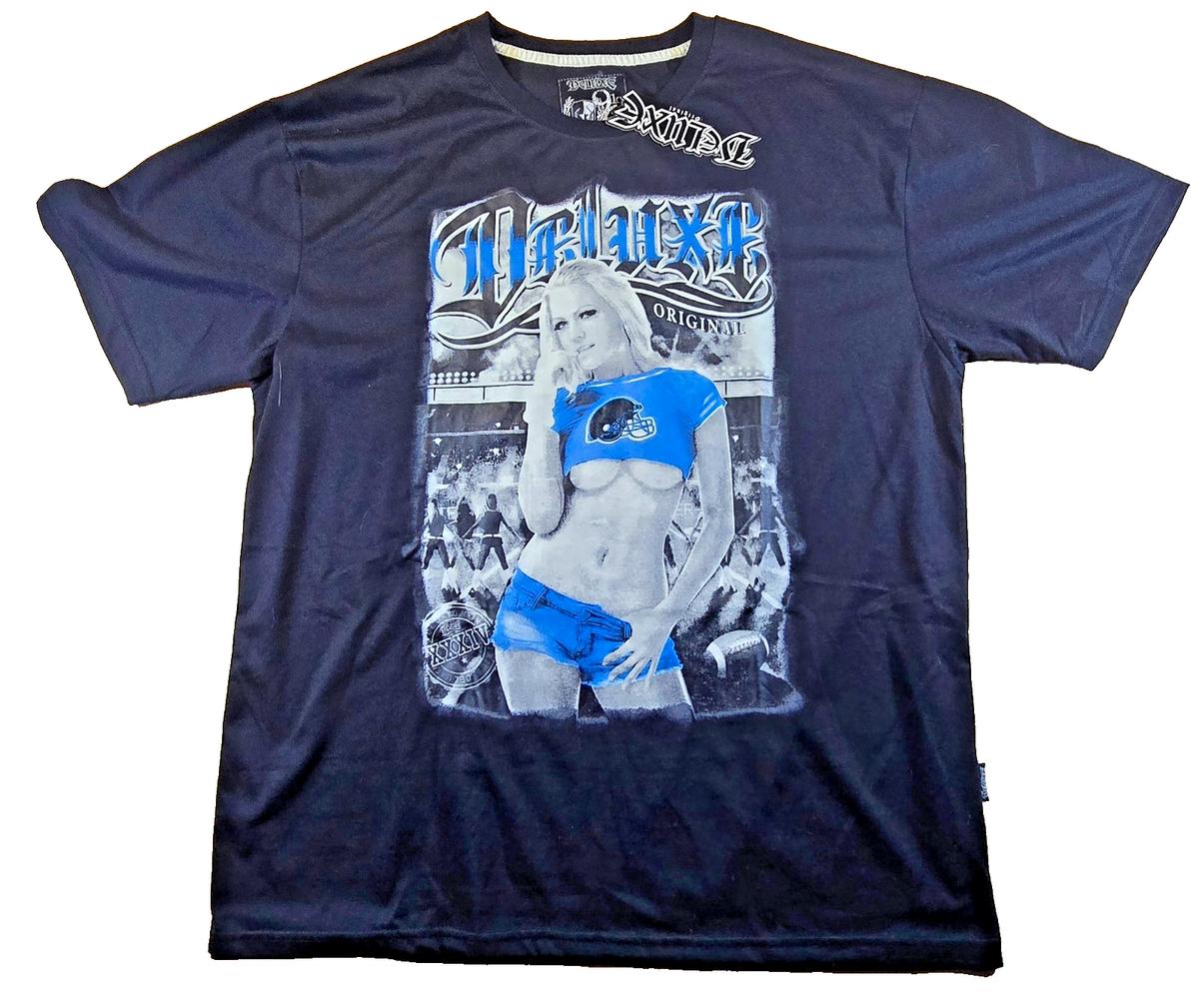 Deluxe Original T Shirt 2XL XXL Black Football Girl Graphic Streetwear NWT