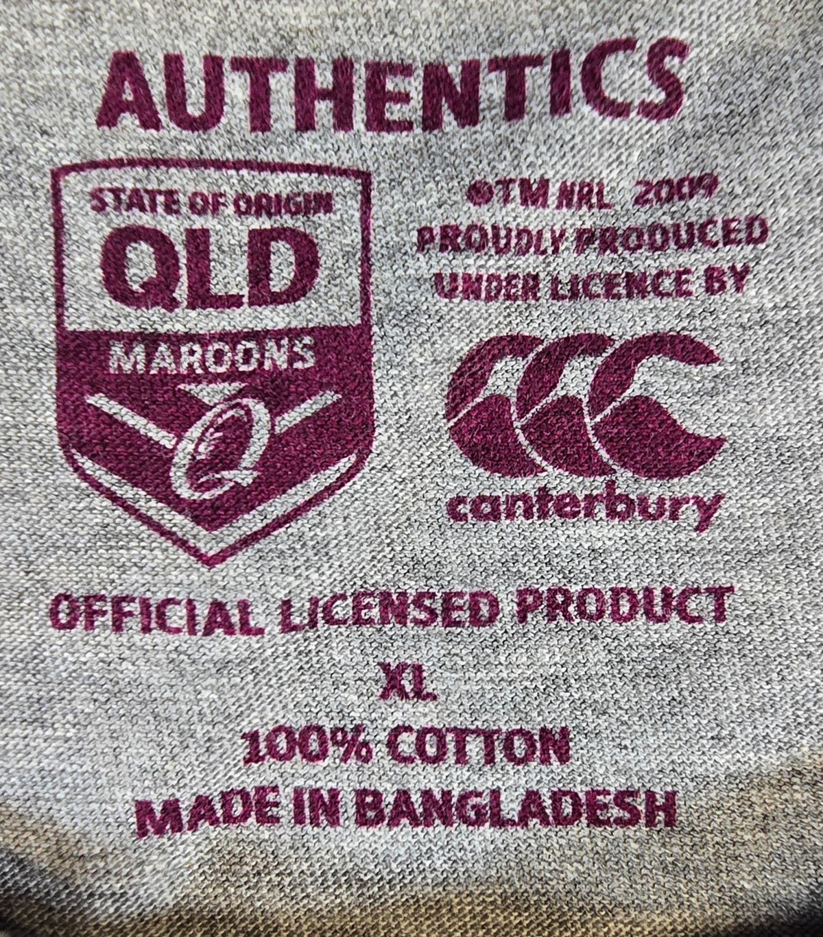 Johnathan Thurston QLD Maroons T Shirt XL State Of Origin 2005-2017 NRL Tee