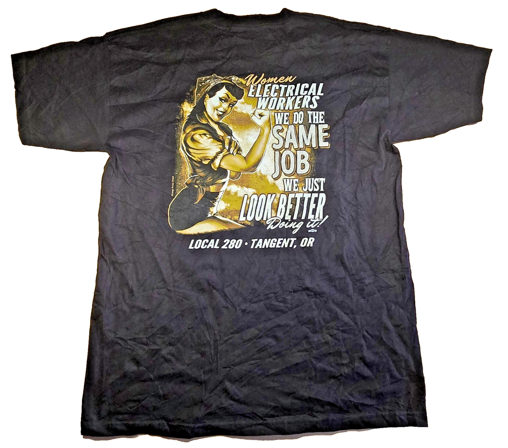 Bayside T Shirt XL Black Electrical Workers Local 280 USA Union Graphic Tee