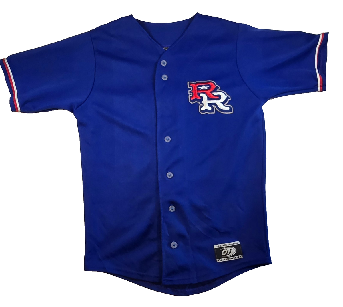 Puerto Rico PR Baseball Jersey Blue Button Up Team Wear Puerto Rican Shirt
