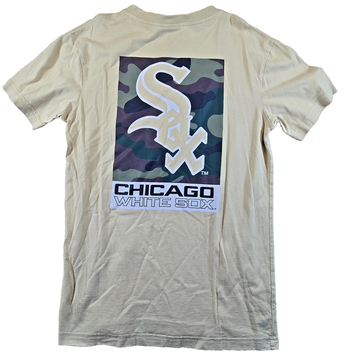 Chicago White Sox T Shirt Small S Majestic MLB Camo Logo Baseball Tee